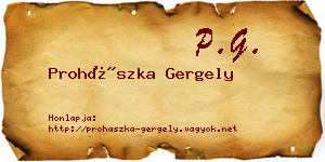 Prohászka Gergely névjegykártya