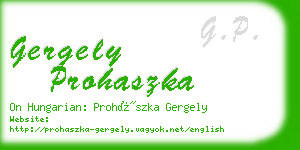 gergely prohaszka business card